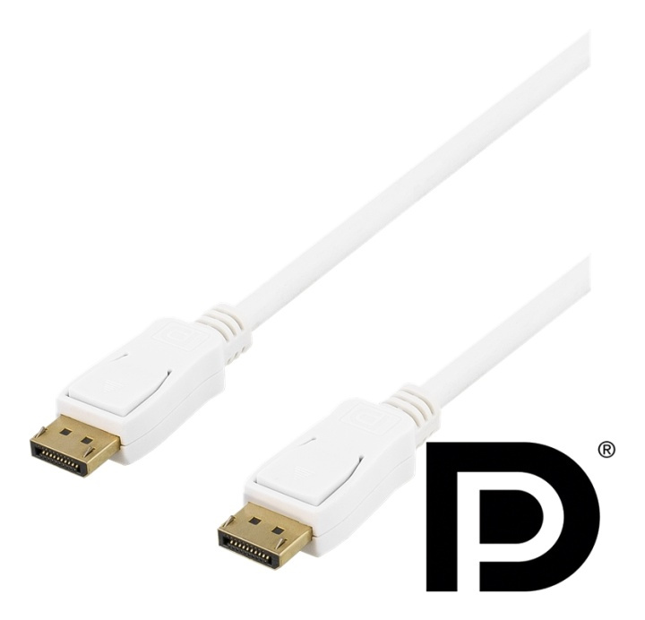 DELTACO DisplayPort-kaapeli, 3m, 4K UHD, DP 1.2, valkoinen ryhmässä TIETOKOONET & TARVIKKEET / Kaapelit & Sovittimet / DisplayPort / Kaapelit @ TP E-commerce Nordic AB (38-71628)