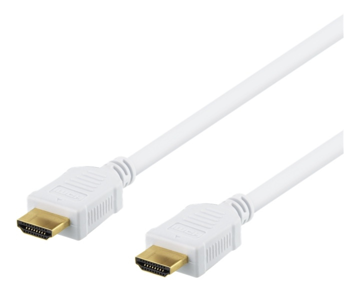 DELTACO High-Speed HDMI -kaapeli, 5m, Ethernet, 4K UHD, valk. ryhmässä KODINELEKTRONIIKKA / Kaapelit & Sovittimet / HDMI / Kaapelit @ TP E-commerce Nordic AB (38-71639)