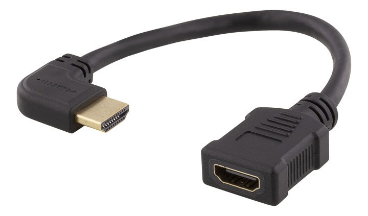 DELTACO HDMI-sovitin, 0,2m, taipuisa, lovitettu vasemmalta, UHD, musta ryhmässä KODINELEKTRONIIKKA / Kaapelit & Sovittimet / HDMI / Sovittimet @ TP E-commerce Nordic AB (38-71659)