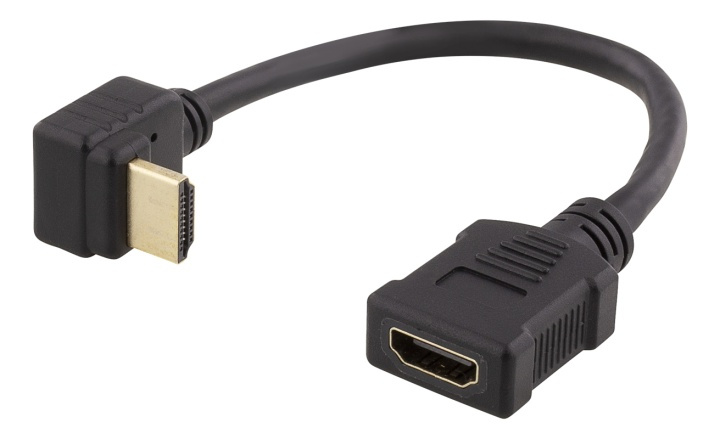 DELTACO HDMI-sovitin, 0,2m, taipuisa, lovitet. alapuolelta, UHD, musta ryhmässä KODINELEKTRONIIKKA / Kaapelit & Sovittimet / HDMI / Sovittimet @ TP E-commerce Nordic AB (38-71661)