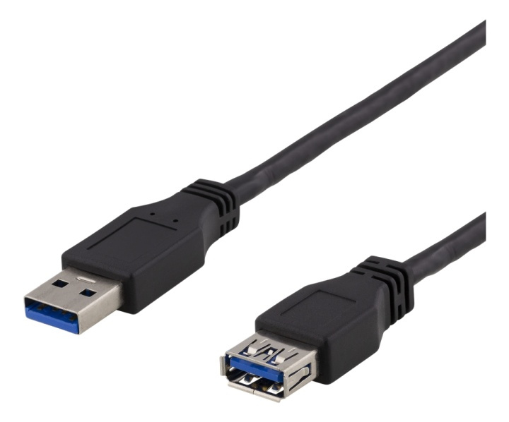 DELTACO USB 3.1 Gen 1 -jatkokaapeli, 3m, USB-A ur - USB-A na, musta ryhmässä TIETOKOONET & TARVIKKEET / Kaapelit & Sovittimet / USB / USB-A / Kaapelit @ TP E-commerce Nordic AB (38-71719)