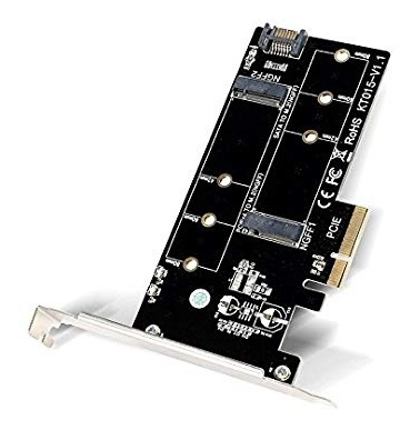 KT015 PCIe-sovitin SSD-levyä varten, 1x M.2 PCIe x 1x M.2 SATA ryhmässä TIETOKOONET & TARVIKKEET / Tietokoneen komponentit / Kovalevyt / Sovittimet & Tarvikkeet @ TP E-commerce Nordic AB (38-71808)