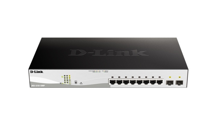 D-Link 10-Port Managed switch, 2x SFP, 130W PoE+, Gigabit, white ryhmässä TIETOKOONET & TARVIKKEET / Verkko / Kytkimet @ TP E-commerce Nordic AB (38-71845)