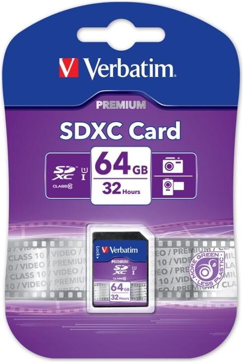 Verbatim flash-muistikortti - 64 GB - SDXC - UHS Class 1 ryhmässä KODINELEKTRONIIKKA / Tallennusvälineet / Muistikortit / SD/SDHC/SDXC @ TP E-commerce Nordic AB (38-72001)