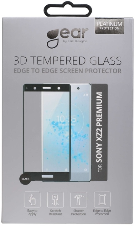 Gear Härdat Glas 3D Full Cover Svart Sony XZ2 Premium ryhmässä ÄLYPUHELIMET JA TABLETIT / Puhelimen suojakotelo / Sony @ TP E-commerce Nordic AB (38-72067)