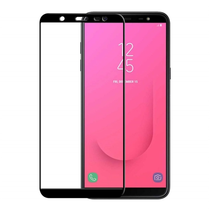 Gear Härdat Glas 3D Full Cover Svart Samsung J8 2018 ryhmässä ÄLYPUHELIMET JA TABLETIT / Puhelimen suojakotelo / Samsung @ TP E-commerce Nordic AB (38-72070)