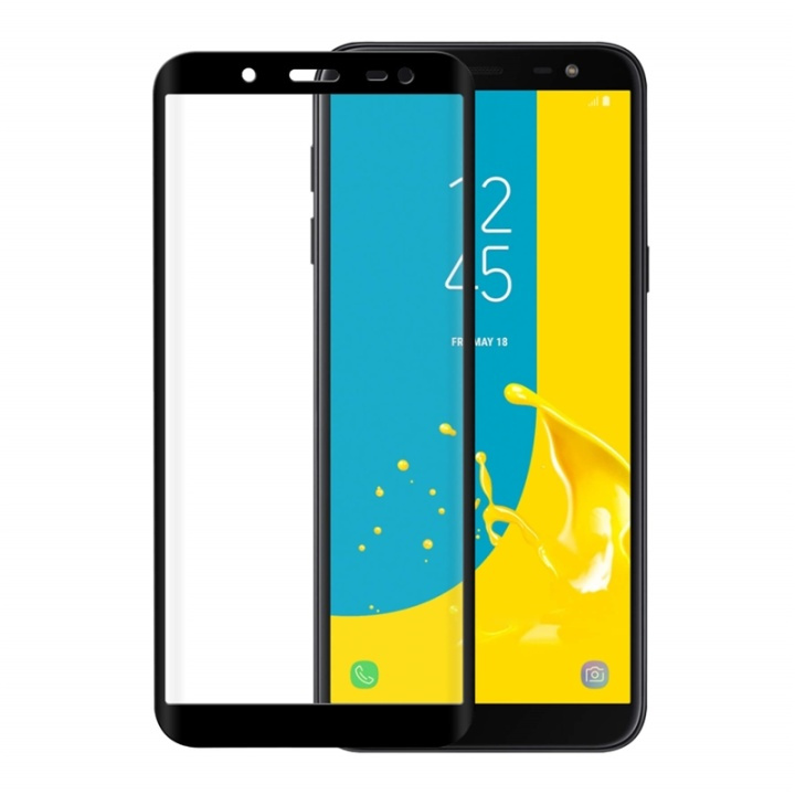 Gear Härdat Glas 3D Full Cover Svart Samsung J6 2018 ryhmässä ÄLYPUHELIMET JA TABLETIT / Puhelimen suojakotelo / Samsung @ TP E-commerce Nordic AB (38-72071)