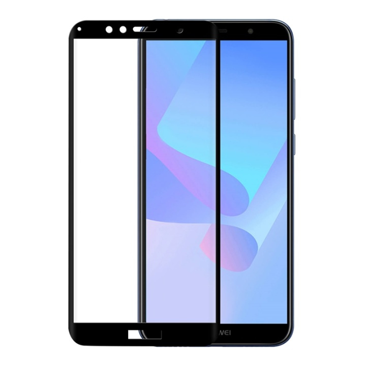 GEAR Panssarilasi 3D Full Cover Musta Huawei Y6 Prime 2018 ryhmässä ÄLYPUHELIMET JA TABLETIT / Puhelimen suojakotelo / Huawei @ TP E-commerce Nordic AB (38-72076)