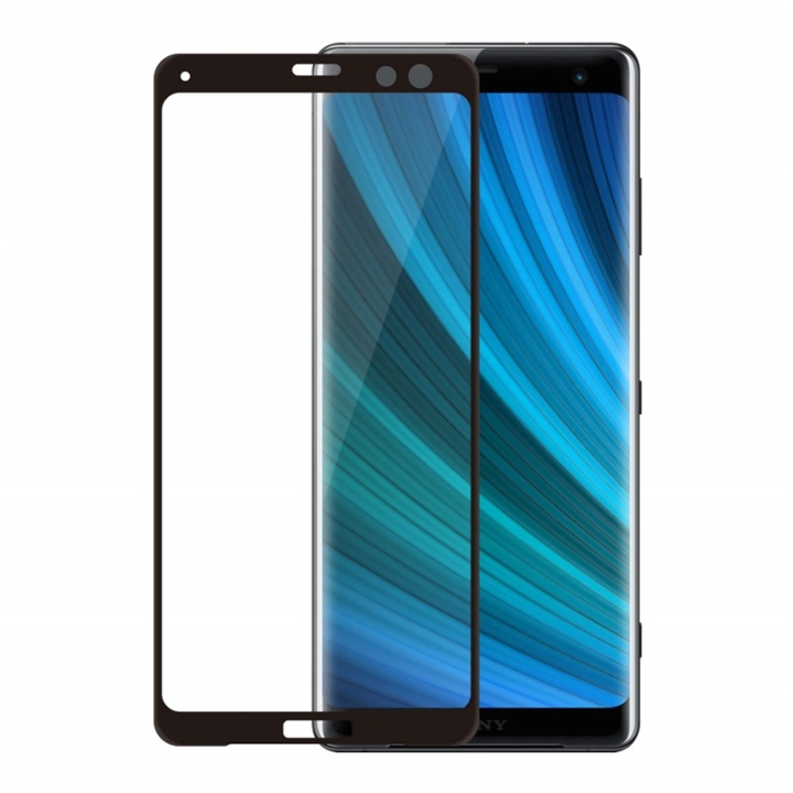 Gear Härdat Glas 3D Full Cover Svart Sony Xperia XZ3 ryhmässä ÄLYPUHELIMET JA TABLETIT / Puhelimen suojakotelo / Sony @ TP E-commerce Nordic AB (38-72079)
