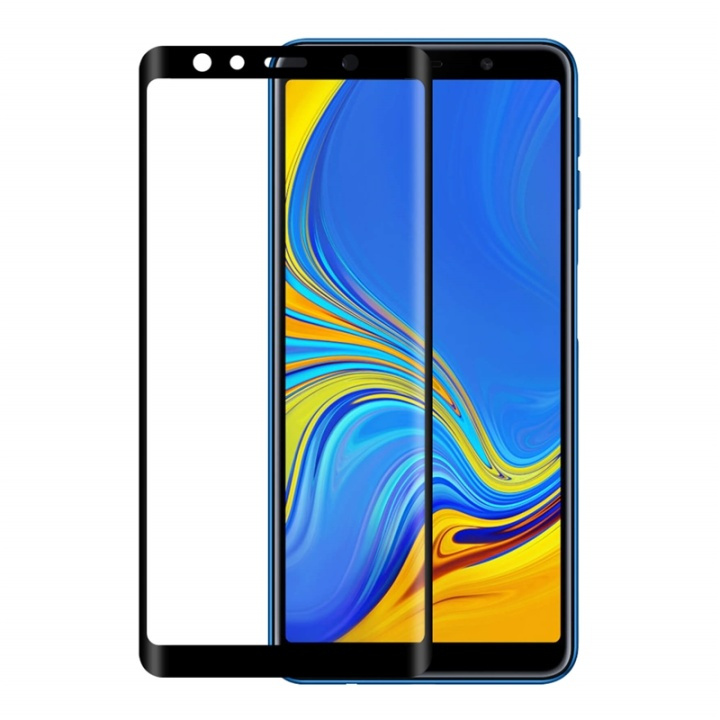 Gear Härdat Glas 3D Full Cover Svart Samsung Galaxy A7 ryhmässä ÄLYPUHELIMET JA TABLETIT / Puhelimen suojakotelo / Samsung @ TP E-commerce Nordic AB (38-72081)