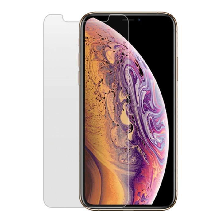 Gear Glass Prot. Flat Case Friendly 2.5D GOLD iPhone Xs Max/11 Pro Max ryhmässä ÄLYPUHELIMET JA TABLETIT / Puhelimen suojakotelo / Apple / iPhone XS Max / Näytönsuoja @ TP E-commerce Nordic AB (38-72088)