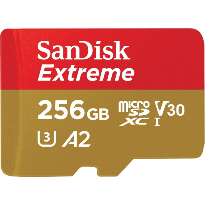 SANDISK MicroSDXC Extreme 256GB Adapt 160MB/s A2 C10 V30 ryhmässä KODINELEKTRONIIKKA / Tallennusvälineet / Muistikortit / MicroSD/HC/XC @ TP E-commerce Nordic AB (38-72184)