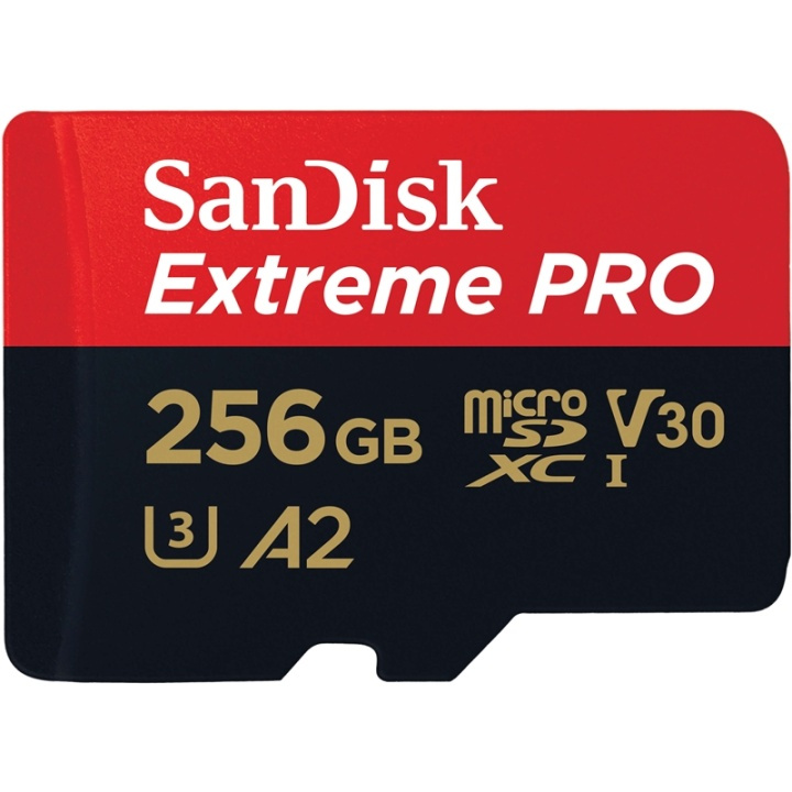 SANDISK MicroSDXC Extreme Pro 256GB 170MB/s A2 C10 V30 UHS-I ryhmässä KODINELEKTRONIIKKA / Tallennusvälineet / Muistikortit / MicroSD/HC/XC @ TP E-commerce Nordic AB (38-72191)