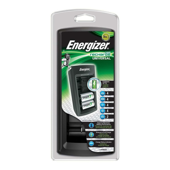 Energizer NiMH akkulaturi AA / AAA | 1.2 / 9 V DC | Trickle-lataus | France / Tyyppi C (CEE 7/16) | Akun tyyppi: AA / AAA / C / D / E-paristo | Musta ryhmässä KODINELEKTRONIIKKA / Paristot & Laturit / Paristolaturi @ TP E-commerce Nordic AB (38-72231)