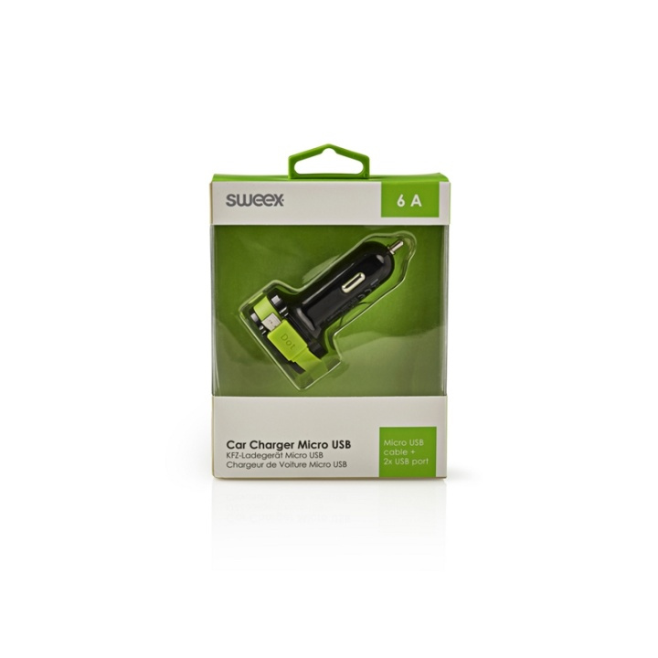 Sweex Autolaturi 3-Ulostuloa 6 A 2 x USB / Micro USB Musta/Vihreä ryhmässä ÄLYPUHELIMET JA TABLETIT / Laturit & Kaapelit / Autolaturi / Autolaturi microUSB @ TP E-commerce Nordic AB (38-72242)