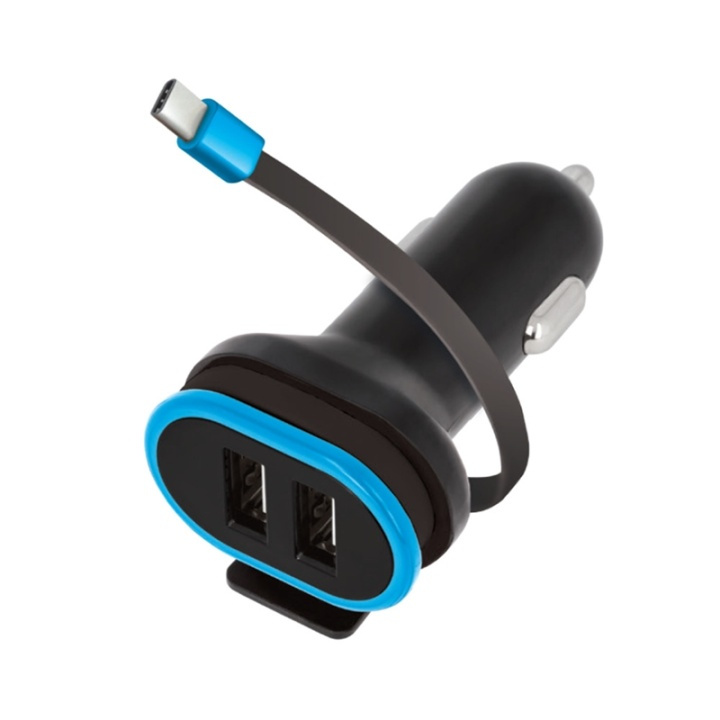 Forever Dual USB Billaddare CC-02 3A med USB typ-C kabel ryhmässä ÄLYPUHELIMET JA TABLETIT / Laturit & Kaapelit / Autolaturi / Autolaturi Tyyppi C @ TP E-commerce Nordic AB (38-72538)