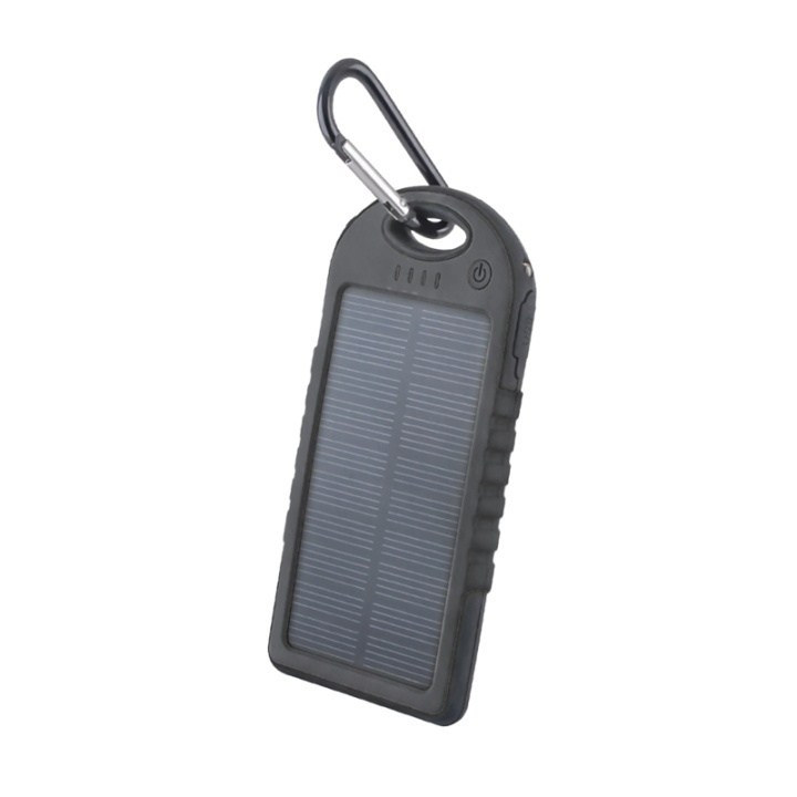 Setty aurinkoenergiapankki, 5000 mAh, musta ryhmässä ÄLYPUHELIMET JA TABLETIT / Laturit & Kaapelit / Powerbanks @ TP E-commerce Nordic AB (38-72566)
