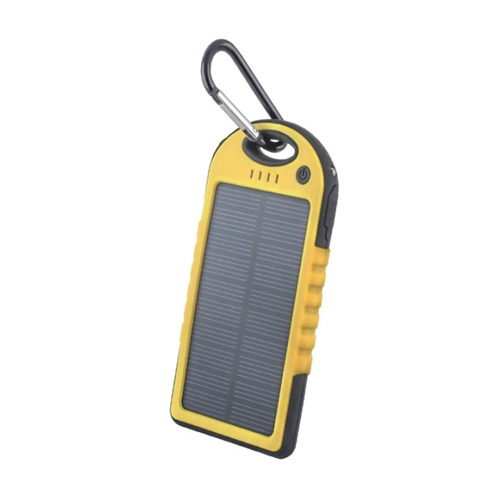 Setty aurinkoenergiapankki, 5000 mAh, keltainen/musta ryhmässä ÄLYPUHELIMET JA TABLETIT / Laturit & Kaapelit / Powerbanks @ TP E-commerce Nordic AB (38-72569)