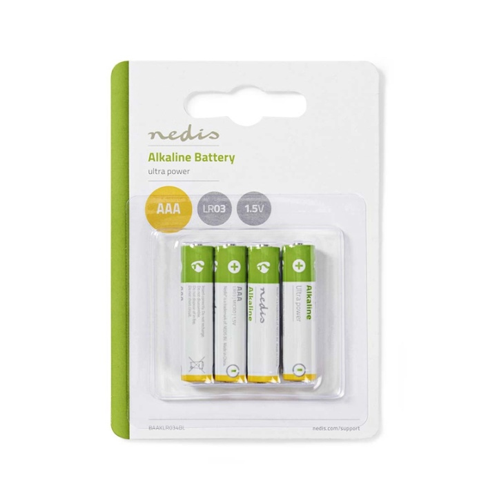 Nedis Alkaliparisto AAA | 1.5 V DC | 4 Kpl pakkaus ryhmässä KODINELEKTRONIIKKA / Paristot & Laturit / Akut / AAA @ TP E-commerce Nordic AB (38-72968)