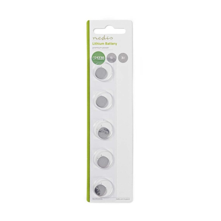 Nedis Litiumnappiparisto CR1220 | 3 V DC | 5 Kpl pakkaus ryhmässä KODINELEKTRONIIKKA / Paristot & Laturit / Akut / Nappiparistot @ TP E-commerce Nordic AB (38-72981)