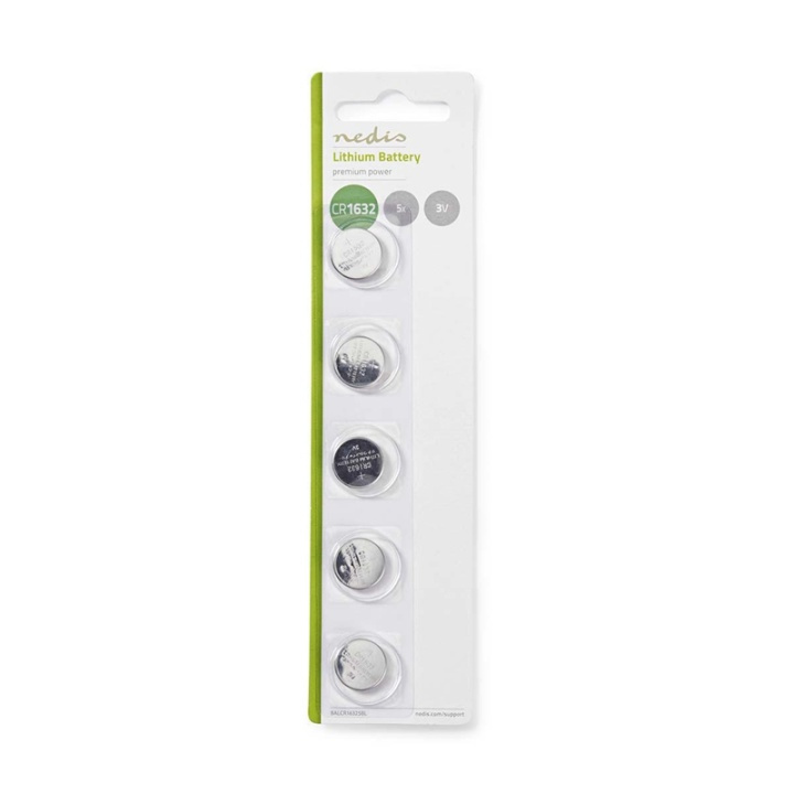 Nedis Litiumnappiparisto CR1632 | 3 V DC | Esiladattu | 5 Kpl pakkaus ryhmässä KODINELEKTRONIIKKA / Paristot & Laturit / Akut / Nappiparistot @ TP E-commerce Nordic AB (38-72985)