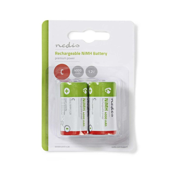 Nedis Ladattava Ni-MH-Akku C | 1.2 V DC | 4000 mAh | Esiladattu | 2 Kpl pakkaus | HR14 ryhmässä KODINELEKTRONIIKKA / Paristot & Laturit / Ladattavat paristot / Muut @ TP E-commerce Nordic AB (38-72998)