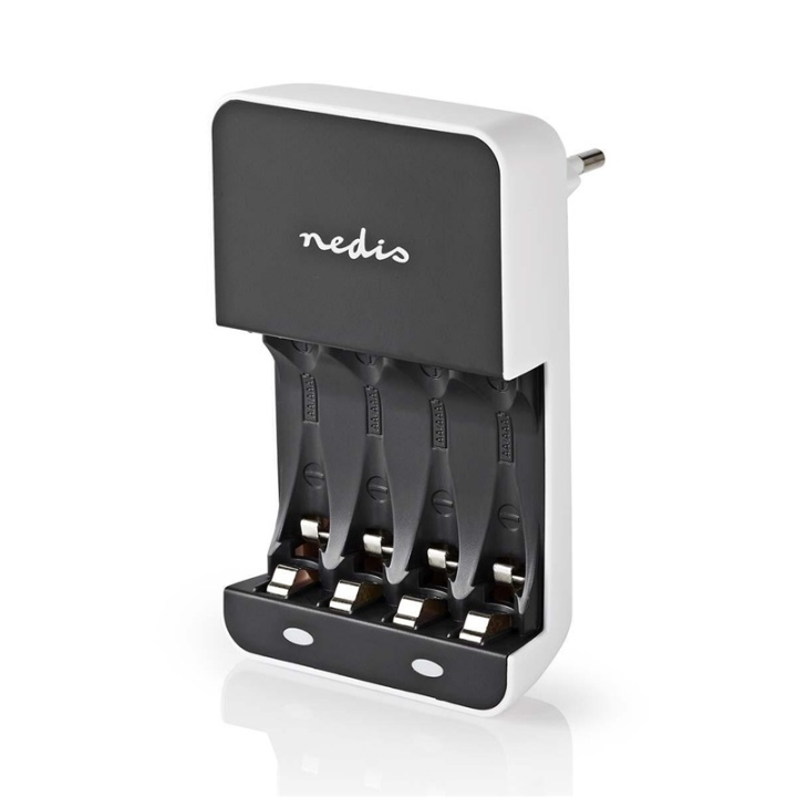 Nedis NiMH akkulaturi AA / AAA | 1.2 V DC | Trickle-lataus | Euro/Tyyppi C (CEE 7/16) | Akun tyyppi: AA / AAA | Musta / Valkoinen ryhmässä KODINELEKTRONIIKKA / Paristot & Laturit / Paristolaturi @ TP E-commerce Nordic AB (38-73008)