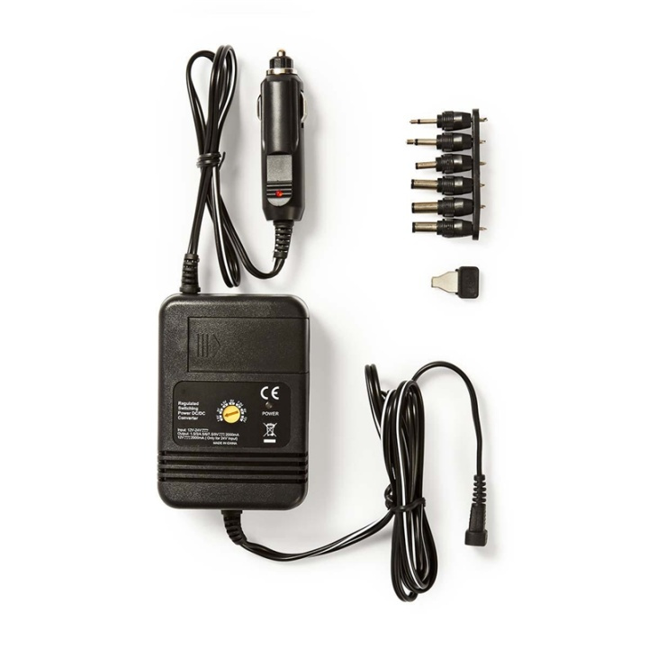 Nedis DC Yleisvirtalähde | Autoadapteri | 24 W | Tulojännite: 12 V DC / 24 V DC | 1.5 / 3 / 4.5 / 6 / 7.5 / 9 / 12 V DC | Musta ryhmässä TIETOKOONET & TARVIKKEET / Kannettavat tietokoneet & tarvikkeet / Laturi / Seinälaturi / Universal @ TP E-commerce Nordic AB (38-73101)