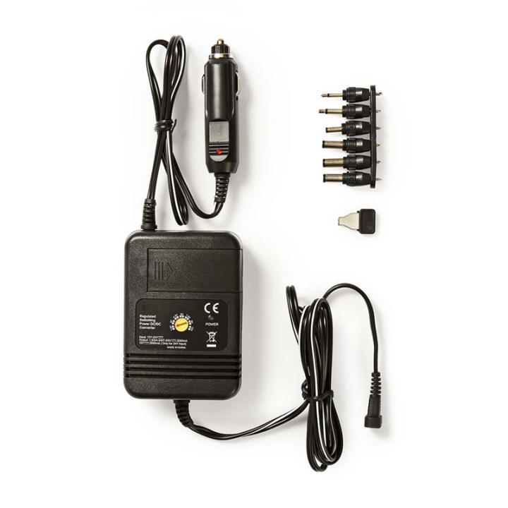 Nedis DC Yleisvirtalähde | Autoadapteri | 24 W | Tulojännite: 12 V DC / 24 V DC | 1.5 / 3 / 4.5 / 6 / 7.5 / 9 / 12 V DC | Maksimi lähtöjännite per portti: 2.0 A | Musta ryhmässä TIETOKOONET & TARVIKKEET / Kannettavat tietokoneet & tarvikkeet / Laturi / Seinälaturi / Universal @ TP E-commerce Nordic AB (38-73101)