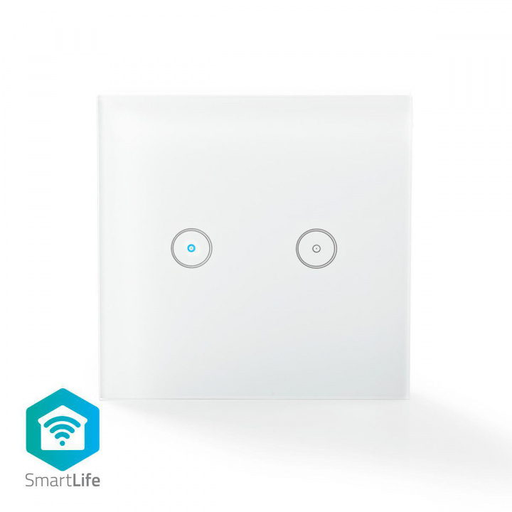 Nedis SmartLife Seinäkytkin | Wi-Fi | kaksois | Seinäkiinnitys | 1000 W | Android™ / IOS | Lasi | Valkoinen ryhmässä KOTI, TALOUS JA PUUTARHA / Älykodit / Älykäs valaistus @ TP E-commerce Nordic AB (38-73513)