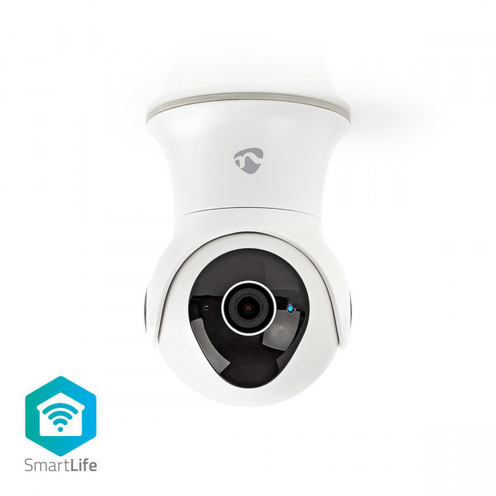 Nedis SmartLife Ulkokamera | Wi-Fi | Full HD 1080p | Kääntö/kallistus | IP65 | Pilvipalvelutallennus (valinnainen) / Sisäinen 16GB | 12 V DC | Liiketunnistimella | Yökuvaus | Valkoinen ryhmässä KOTI, TALOUS JA PUUTARHA / Hälytys ja turvallisuus / Valvontakamerat / Digitaalinen (verkko) / Ulkokamerat @ TP E-commerce Nordic AB (38-73756)