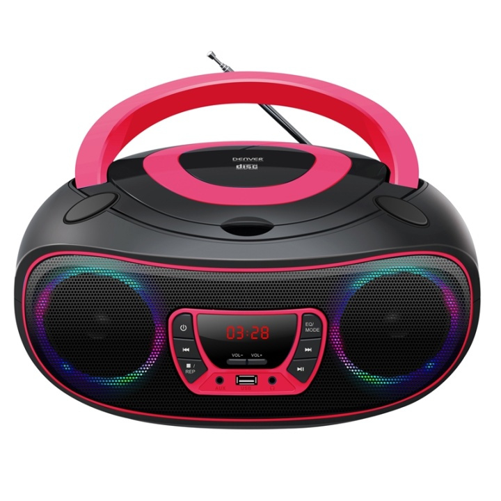 Denver CD Boombox med FM/USB/BT ryhmässä KODINELEKTRONIIKKA / Ääni & Kuva / Kotiteatteri, HiFi ja kannettavat / Kannettavat musiikkisoittimet / CD-sottimet @ TP E-commerce Nordic AB (38-74090)