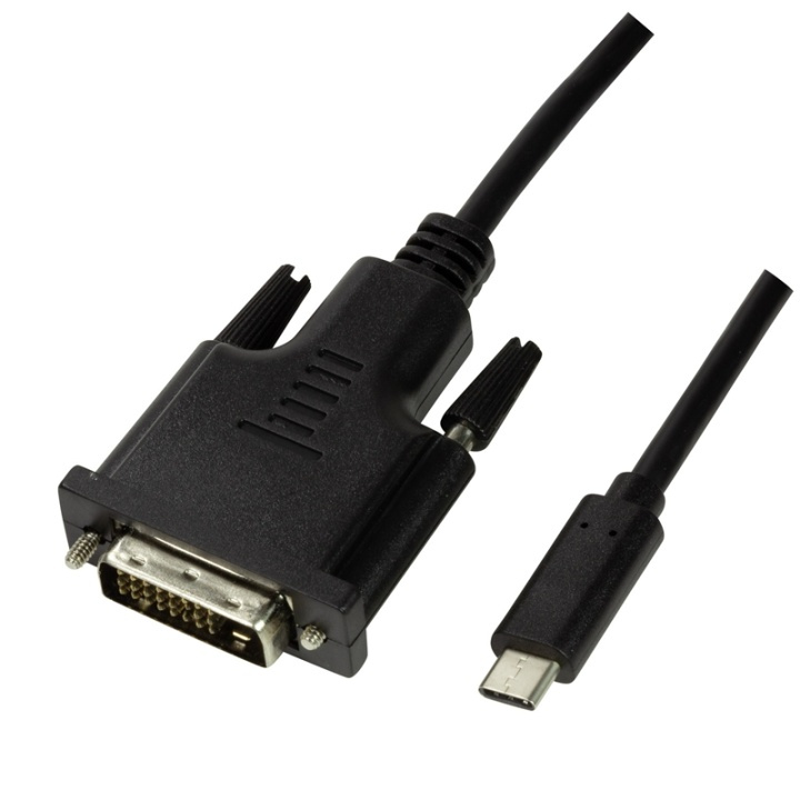 LogiLink USB-C -> DVI 1080p 1,8m ryhmässä TIETOKOONET & TARVIKKEET / Kaapelit & Sovittimet / DVI / Sovittimet @ TP E-commerce Nordic AB (38-74254)