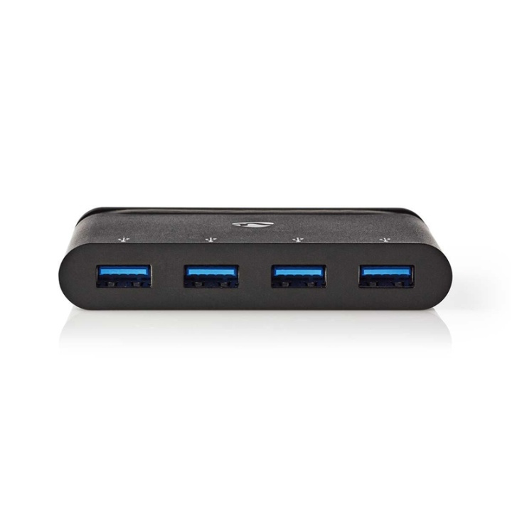 Nedis USB N Moniporttisovitin | USB 3.2 Gen 1 | USB-C™ Uros | 4x USB-A | Pyöreä | Niklattu | Musta | Ikkunallinen laatikko ja koukkupidike ryhmässä TIETOKOONET & TARVIKKEET / Tietokonetarvikkeet / USB-telakat @ TP E-commerce Nordic AB (38-74441)