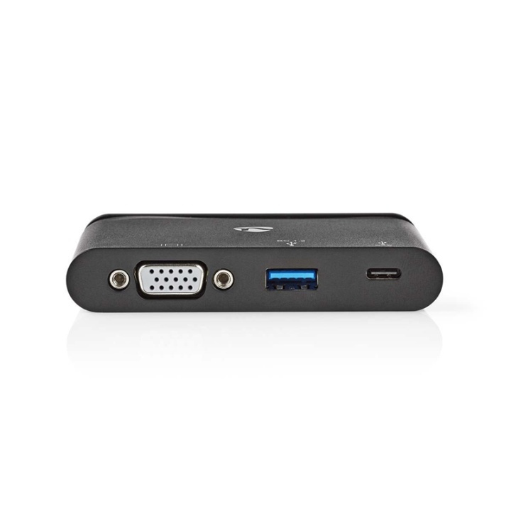 Nedis USB N Moniporttisovitin | USB 3.1 | USB-C™ Naaras | USB-A Naaras / USB-C™ Naaras / VGA Naaras | Pyöreä | Niklattu | Musta | Ikkunallinen laatikko ja koukkupidike ryhmässä TIETOKOONET & TARVIKKEET / Tietokonetarvikkeet / USB-telakat @ TP E-commerce Nordic AB (38-74443)