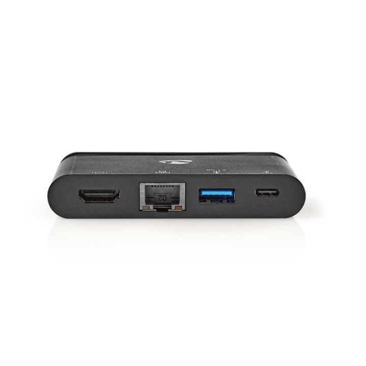 Nedis USB N Moniporttisovitin | USB 3.2 Gen 1 | USB-C™ Uros | HDMI naaras / RJ45 Naaras / USB-A Naaras / USB-C™ Naaras | Pyöreä | Niklattu | Musta | Laatikko ryhmässä TIETOKOONET & TARVIKKEET / Tietokonetarvikkeet / USB-telakat @ TP E-commerce Nordic AB (38-74447)