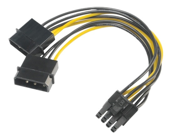 4pin Molex to 6+2pin PCIe adapter ryhmässä TIETOKOONET & TARVIKKEET / Kaapelit & Sovittimet / Sisäinen / Virtajohdot & Sovittimet @ TP E-commerce Nordic AB (38-74612)