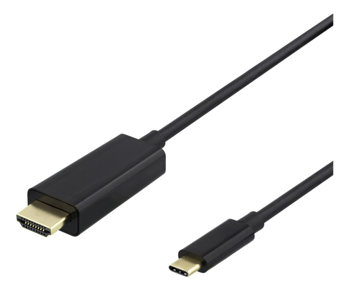 DELTACO USB-C - HDMI-kaapeli, 2m, 4K, HDCP 2,2, 3D, musta ryhmässä KODINELEKTRONIIKKA / Kaapelit & Sovittimet / HDMI / Kaapelit @ TP E-commerce Nordic AB (38-74640)