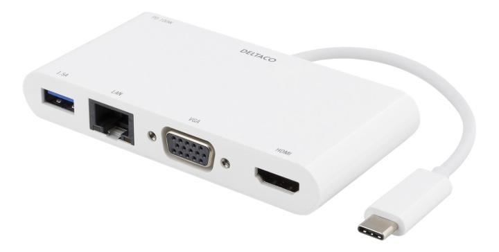 DELTACO USB-C-telakointiasema, 100W USB-C PD, HDMI, 1,5A USB-A, GBLAN ryhmässä TIETOKOONET & TARVIKKEET / Kannettavat tietokoneet & tarvikkeet / Telakka @ TP E-commerce Nordic AB (38-74744)