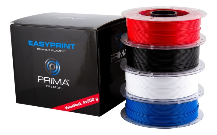 PrimaCreator EasyPrint PLA Value Pack Standard, 1.75 mm, 4 x 500 g ryhmässä TIETOKOONET & TARVIKKEET / Tulostimet & Tarvikkeet / Tulostimet / 3D-tulostin & Tarvikkeet / Tillbehör @ TP E-commerce Nordic AB (38-74863)