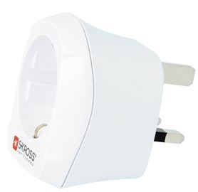 SKROSS Grounded Europe to UK travel adapter, 15A, 110-125V, white ryhmässä KOTI, TALOUS JA PUUTARHA / Sähkö & Valaistus / Matkasovittimet @ TP E-commerce Nordic AB (38-74895)