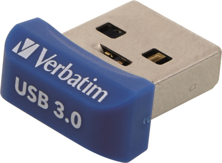 Verbatim StoreNStay Nano U3, USB3.0 minne, 64GB, blå ryhmässä KODINELEKTRONIIKKA / Tallennusvälineet / USB-muistitikku / USB 3.0 @ TP E-commerce Nordic AB (38-74902)