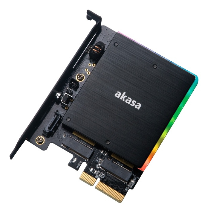 Akasa AK-PCCM2P-03 SSD-sovitin, PCIe - M.2 PCIe/SATA, RGB, musta ryhmässä TIETOKOONET & TARVIKKEET / Tietokoneen komponentit / Kovalevyt / Sovittimet & Tarvikkeet @ TP E-commerce Nordic AB (38-77023)