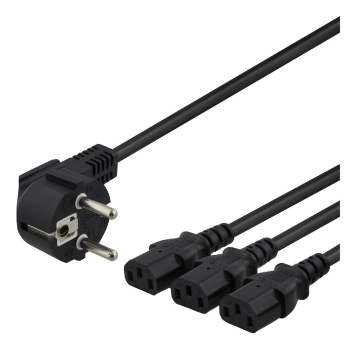 DELTACO apparat-Y-kabel, 3-vägs CEE 7/7-3xIEC C13, 1m+2m, svart ryhmässä TIETOKOONET & TARVIKKEET / Kaapelit & Sovittimet / Sähkökaapelit @ TP E-commerce Nordic AB (38-77060)