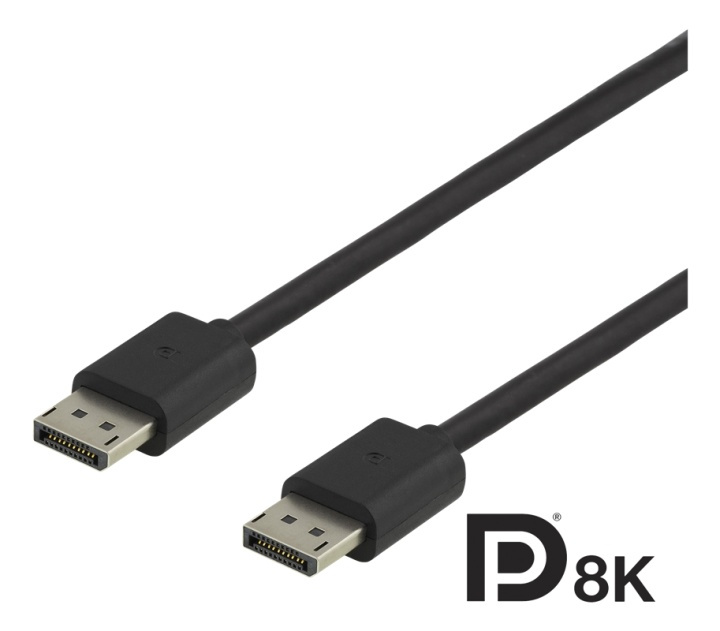 DELTACO DisplayPort-kaapeli, DP 1.4, 7680x4320 60Hz, 1,5m, musta ryhmässä TIETOKOONET & TARVIKKEET / Kaapelit & Sovittimet / DisplayPort / Kaapelit @ TP E-commerce Nordic AB (38-77061)