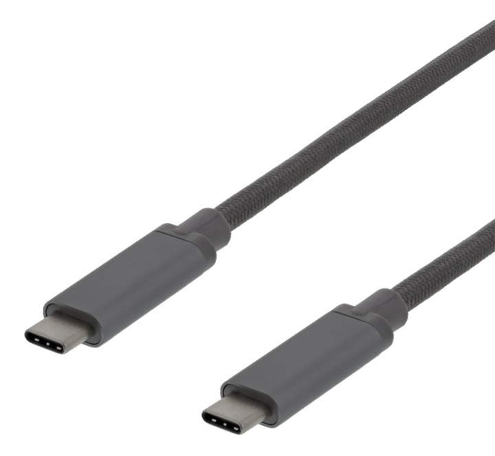 DELTACO USB-C-kaapeli, 0,5m, 60W USB PD, 10Gbps, harmaa ryhmässä ÄLYPUHELIMET JA TABLETIT / Laturit & Kaapelit / Kaapelit / Tyyppi C -kaapelit @ TP E-commerce Nordic AB (38-77086)