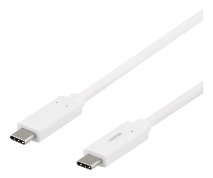 DELTACO USB-C-kaapeli, 1m, 1,5A, USB 3.1 Gen 1, E-Marker, valkoinen ryhmässä TIETOKOONET & TARVIKKEET / Kaapelit & Sovittimet / USB / USB-C @ TP E-commerce Nordic AB (38-77116)