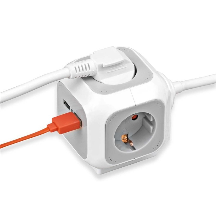 ALEA-Power Plug -pistoke USB-liitännällä / pistokelohko (pistorasiat 4-tie, 2x USB-laturi ja 1,4 metrin kaapeli) ryhmässä KOTI, TALOUS JA PUUTARHA / Sähkö & Valaistus / Jatkojohdot @ TP E-commerce Nordic AB (38-77383)