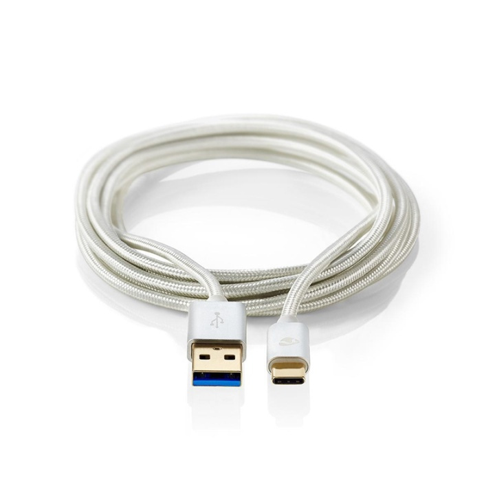Nedis USB kaapeli | USB 3.2 Gen 1 | USB-A Uros | USB-C™ Uros | 15 W | 5 Gbps | Kullattu | 2.00 m | Pyöreä | Nailon / Punottu | Alumiini | Laatikko kannella ja ikkunalla ryhmässä ÄLYPUHELIMET JA TABLETIT / Laturit & Kaapelit / Kaapelit / Tyyppi C -kaapelit @ TP E-commerce Nordic AB (38-77563)