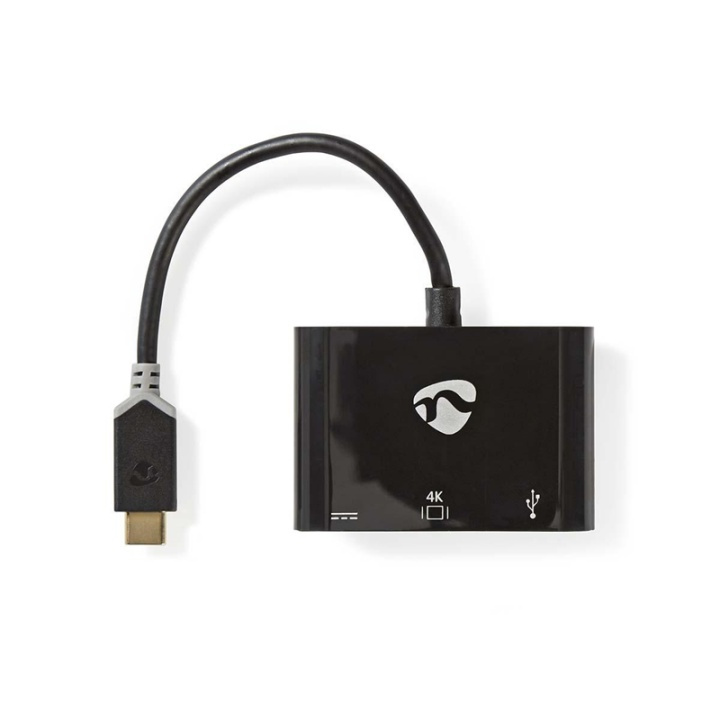 Nedis USB N Moniporttisovitin | USB 3.2 Gen 1 | USB-C™ Uros | HDMI™ Ulostulo / USB-A Naaras / USB-C™ Naaras | 5 Gbps | 0.20 m | Pyöreä | Kullattu | PVC | Antrasiitti | Ikkunallinen laatikko ryhmässä ÄLYPUHELIMET JA TABLETIT / Laturit & Kaapelit / Sovittimet @ TP E-commerce Nordic AB (38-77570)